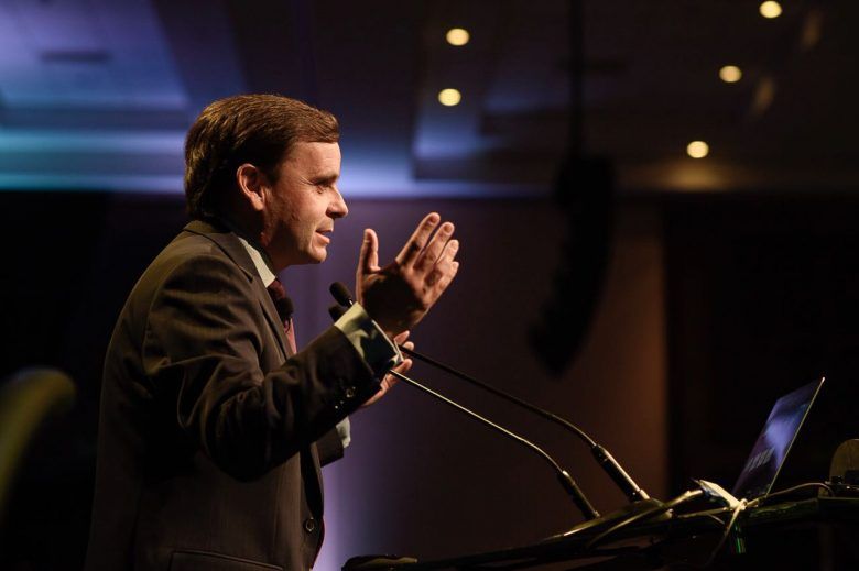 Alfonso Swett, presidente de la CPC, en su exposición en el foro ICARE